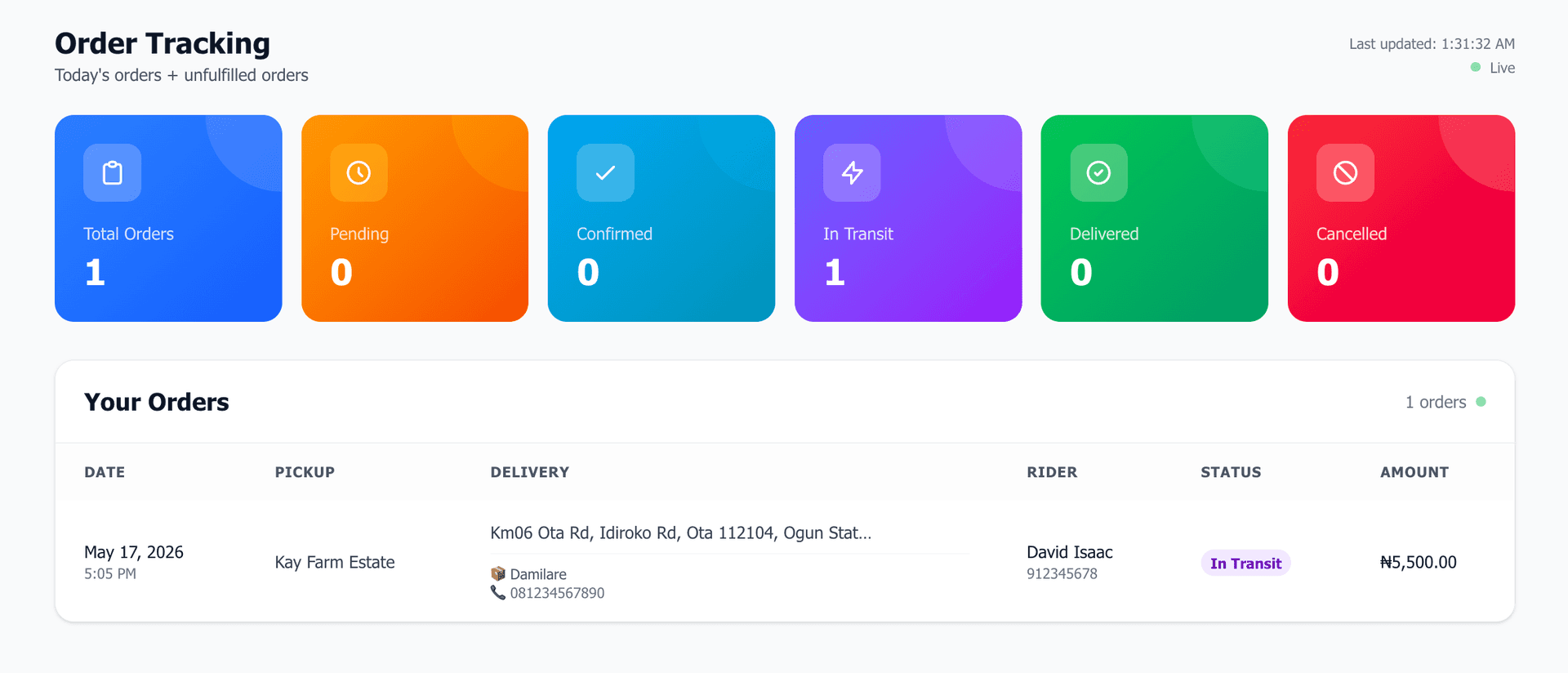 Track every delivery in real time on Waka Line Logistics